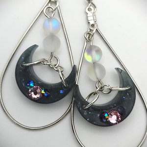 Dark Crescent Moon - Purple Gem
