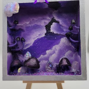 Amethyst Reaching Mushy Shadow Box