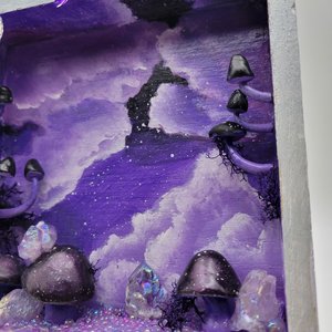 Amethyst Reaching Mushy Shadow Box