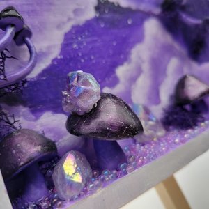 Amethyst Reaching Mushy Shadow Box