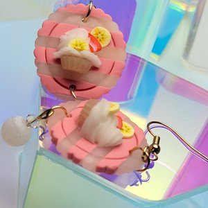 Strawberry Banana Cupcake Earrings