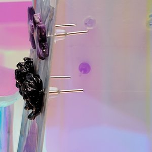 Black Rose & Purple Star Studs