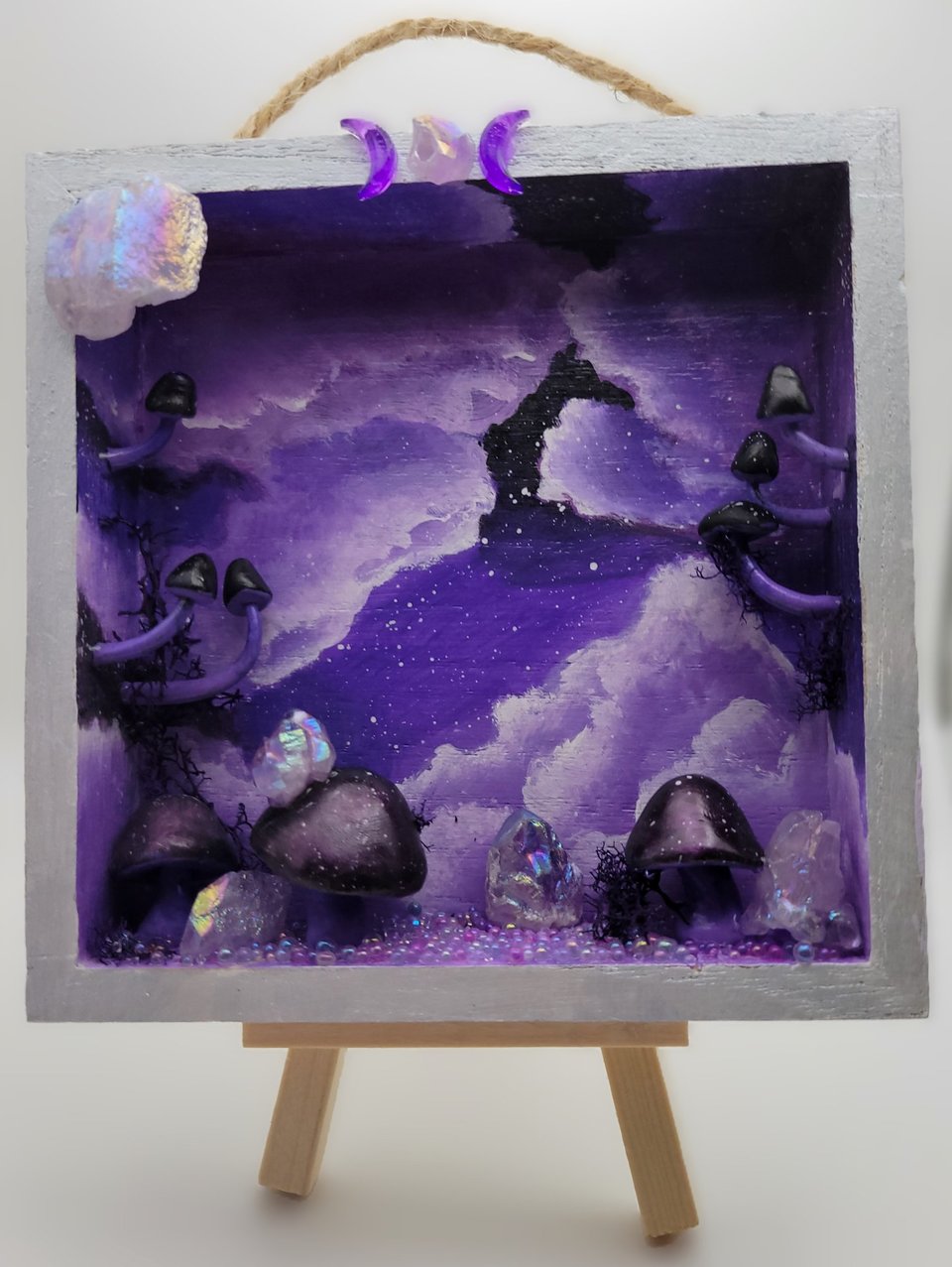 Amethyst Reaching Mushy Shadow Box