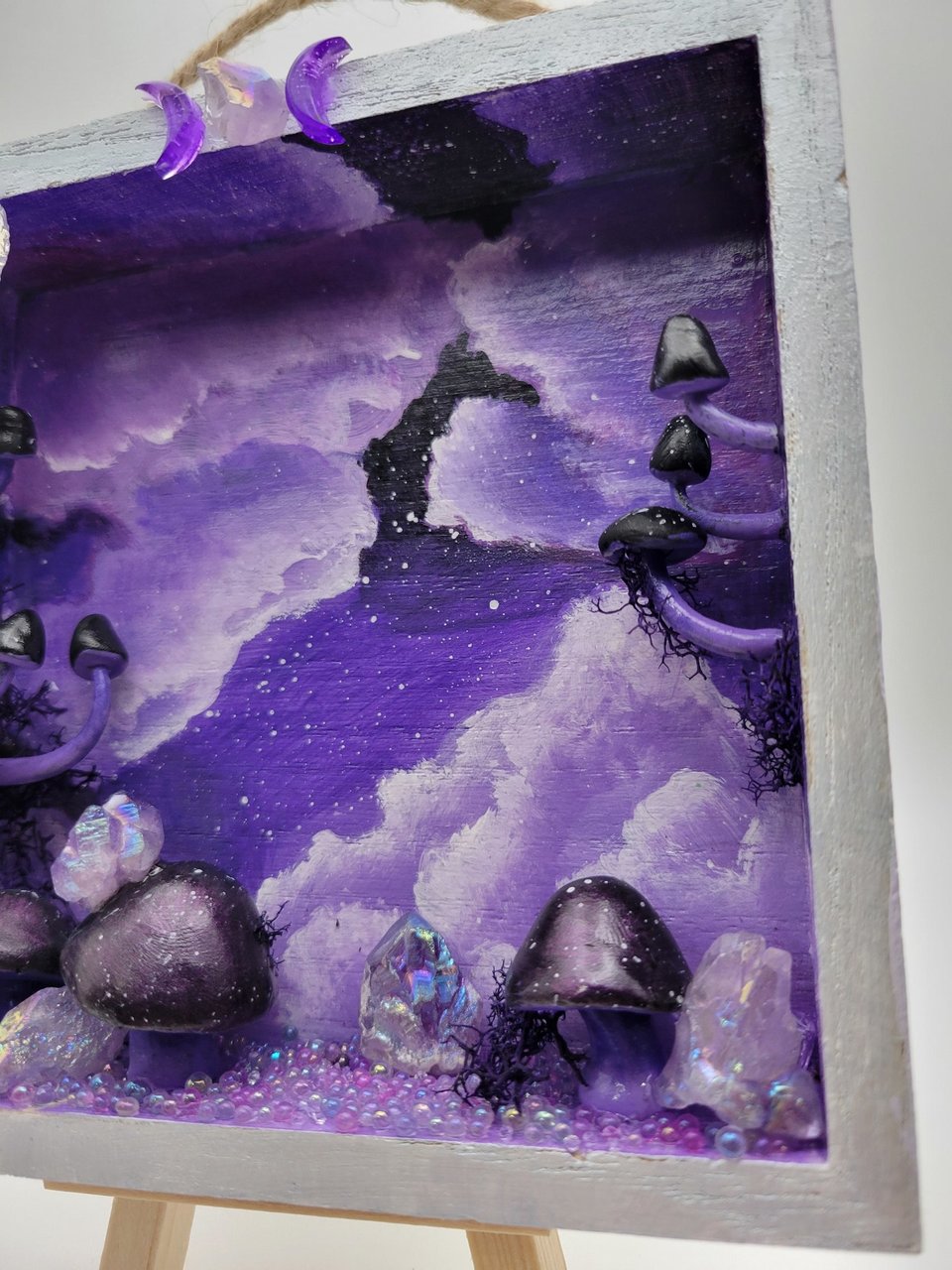 Amethyst Reaching Mushy Shadow Box