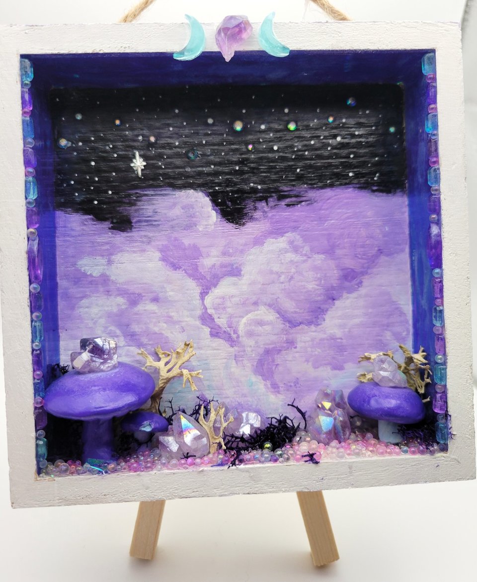 Amethyst Mushy Shadow box