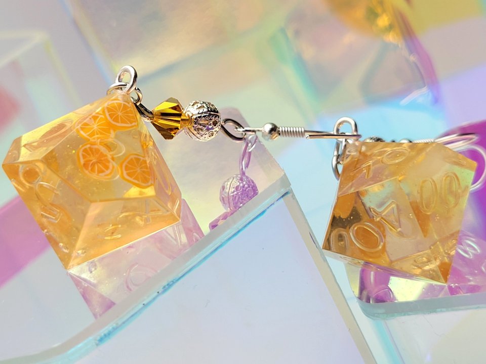 D10 & D100 Dangles - Orange