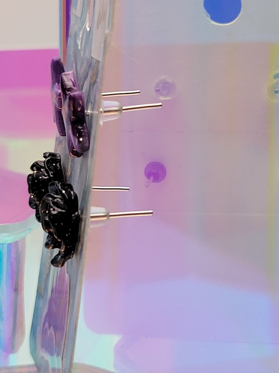 Black Rose & Purple Star Studs