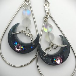 Dark Crescent Moon - Purple Gem