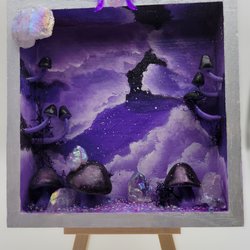 Amethyst Reaching Mushy Shadow Box