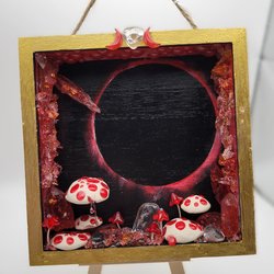 Blood Moon and Clear Quartz Shadow Box